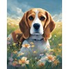 ZUVRDIAI Paint by Number Kits Beagle Dog on Flower Meadow