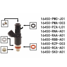 Haneex 6Set FUEL INJECTOR REPAIR KIT,O-ring,micro filters,Spacer and Pintle Caps kit for Honda Fit City 1.5L VTEC Acura CR-V Element 2.4L RSX Type-s K20Z1