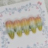 Mood pastel gradient handmade nail tips. Pedi tips - Stiletto