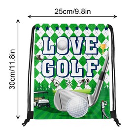 12 Pcs Golf Themed Drawstring Bags Beach Backpacks Sports Picnic Storage Bags Outdoor Sports, Fitness, Travel, 1 Design