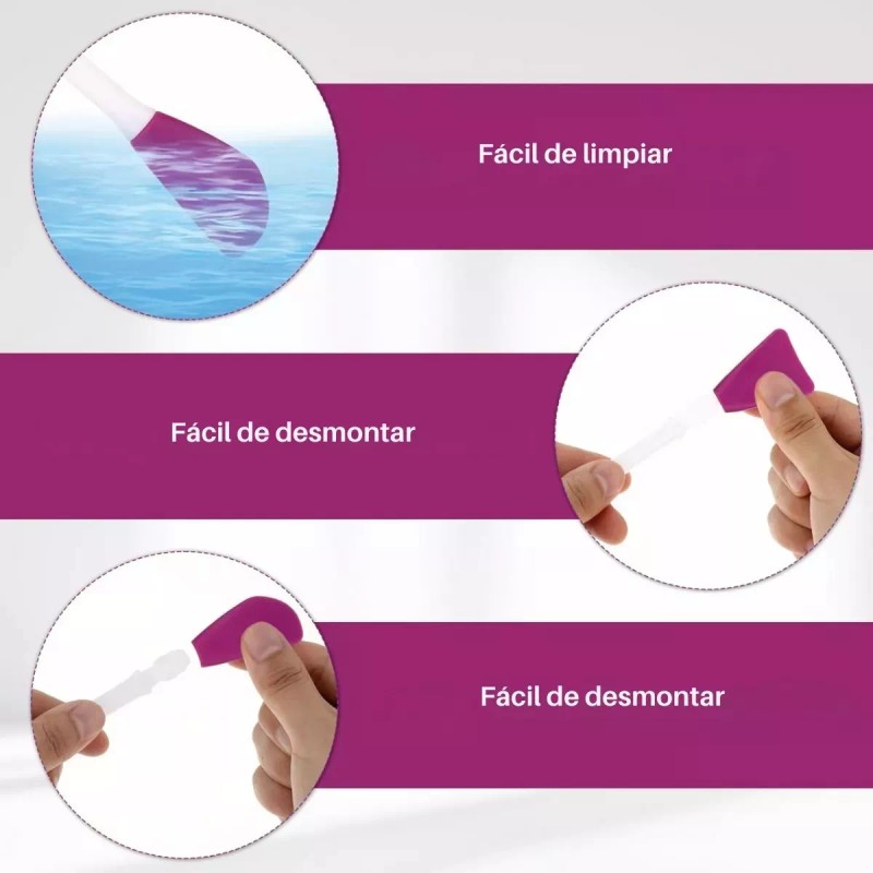 Veraly 4 Piezas Brocha Silicona Aplicar Mascarillas Skin Care Crema