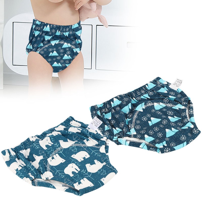 2pcs Baby Pee Potty Training Pants Infant Cotton Training Underwears