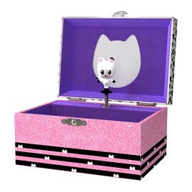 Mini Treasures Gabby's Dollhouse Jewelry Box for Girls - Musical Jewelry Box with Spinning Figurine, Gabby's Dollhouse Toys for Kids Ages 3-5 - Plays Gabby's Dollhouse Theme Song - 6 x 4.7 x 3.5 in