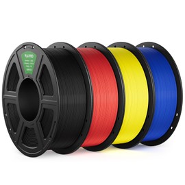 DEEPLEE PLA PRO Filament 1.75mm, Stronger Toughness 3D Printer Filament, PLA Filament Dimensional Accuracy +/- 0.02 mm, Neatly Wound, Fits Most FDM 3D Printer, 4 Pack Black & Red & Yellow & Blue
