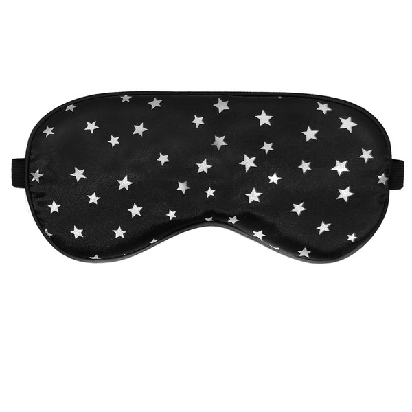 Silk Sleep Mask, Silk Eye Mask with Adjustable Strap for Sleeping Christmas Soft Eye Cover Star Eyeshade Blindfold for Night, Travel, Nap, Meditation Y7XXYZ (Black)