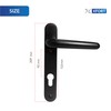 XFORT Uros Matt Black Door Handle (PZ 92mm, 122mm Screw