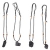 Watris Veiyi Black Tourmaline Pendant Necklace, 4 Pieces Tourmaline Chain,
