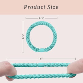 Mirlern 30 Pcs Hair Ties No Damage for Women Girls, High Elastic Braided Hair Ties for Thick Hair, Soft Ponytail Holders, No Crease Hair Bands for Curly Thin Hair Scrunchies (Blue & Green Colors)