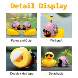 wonuu - Adornos de goma para coche, diseño de pato amarillo, con casco de hélice