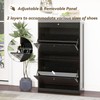 FTZxHKLX Shoe Cabinet with 2 Flip Drawers, Slim Freestanding Hidden