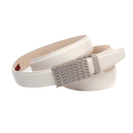 Anthoni Crown Women's Leather Belt, White