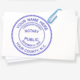 Premium Pre-Inked Notary Public Stamp for North Carolina, 1-5/8 Size, NC Notary Stamp - State Board Compliant, Ideal for Notary in North Carolina - Long-Lasting Notary Stamp North Carolina
