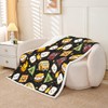 jejeloiu Cute S'Mores Fleece Throw Blanket for Bed Sofa Couch