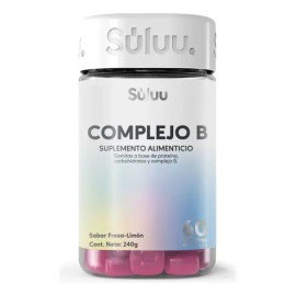 Súluu Complejo B | Gomitas Vitaminadas, Energía y Vitalidad, Sistema Nervioso Saludable, Salud Cerebral y Concentración, Metabolismo Activo | 60 Gomitas | Sabor Fresa-Limón | Vitaminas B12, B3, B5, B6