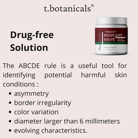 t.botanicals Eggplant Salve, Herbal Salve with Eggplant Extract, Skin Ointment, Eggplant Cream, Skin Cell Health Support, Skin Relief (2 oz)