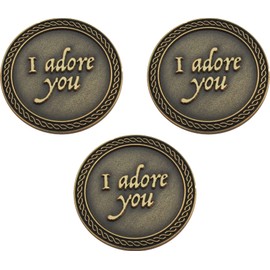 Bulk Set of 3 Romantic Love Expression Coins, I Adore You, I Want a Lifetime with You, Anniversary Pocket Tokens for Date Night, Love Gift for Men & Women, from Him or Her