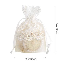 Cabilock Pack of 12 Lace Bags Rope Bag Slub Yarn Jewellery Bag Travel Organiser Bags Jewellery Gift Bags Gift Bags for Weddings Candy Bags Drawstring White Small Bag Travel