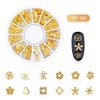 6 Boxes Nail Art Studs - 3D Decorations Alloy Gems