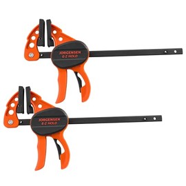 Jorgensen E-Z Hold Clamps 4 Inch Bar Clamps 2 Pack, One Hand Clamp Quick Grip, Mini Bar Clamps for Woodworking, Bar Clamps for Woodworking, Hobby Craft Woodworking Clamps