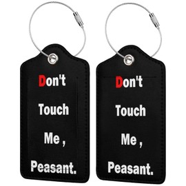 Don'T Touch Me Peasant Leather Travel Luggage Tag Luggage Id Tags Carry-On Cards Set of 2 for Women Men Travel