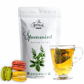 The French Touch Spearmint Tea ORGANIC | 1.5g x 30 Pyramid Bags | 100% Certified USDA Organic | Plant based tea bags | Select Premium Tea (Spearmint) | Caffeine-free