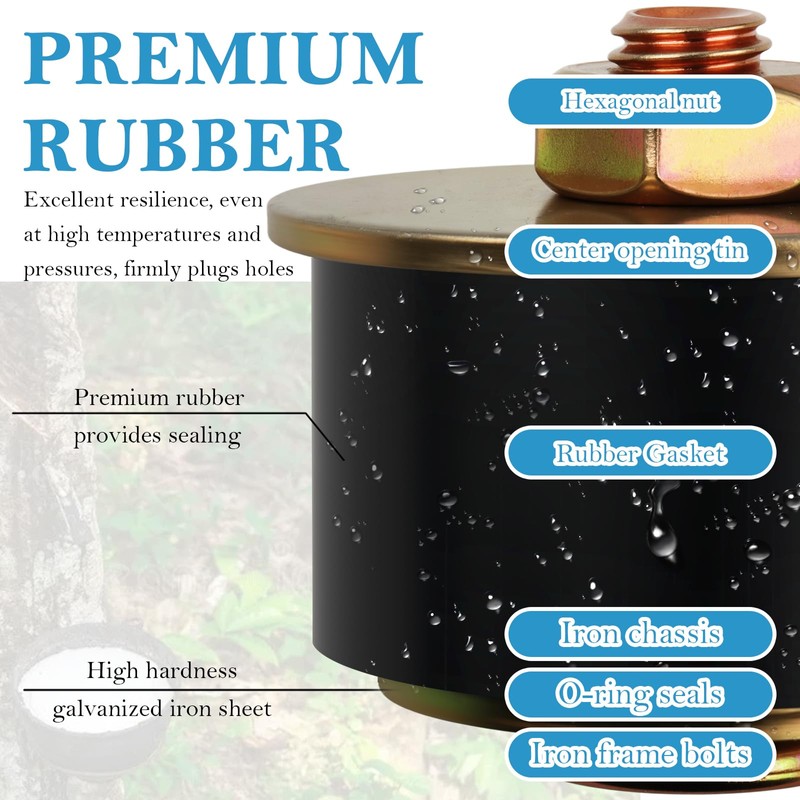 7PCS Rubber Expansion Freeze Plugs Kit,3/4" 7/8" 1" 1-1/8" 1-1/4"