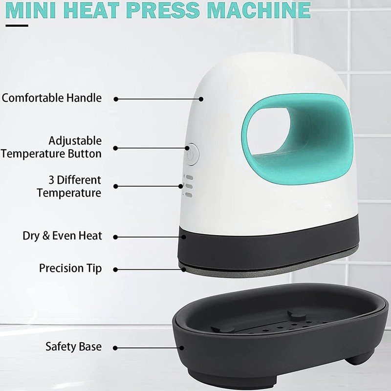 Mini Heat Press Machine Small Portable Heating Transfer Iron for