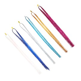 TOVINANNA 12pcs Colorful Hair for Women Glitter Hair Tinsel Strands for Party Dance Eye-catching Accessories