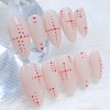 Red Henna Handmade Nail Tips - Short Ballerina / 레드헤나