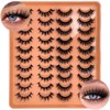 SISIYDY Mink Lashes Wispy Cat Eyelashes Strip False 3D Eyelashes