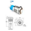 REYLNXR 5pcs 12MM High Head Wiring Waterproof Button Metal Button