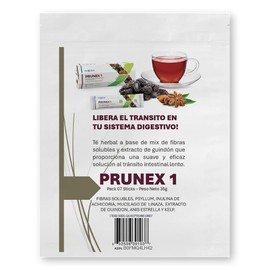 Prunex 1 Tea powder, plum flavor for colon cleansing and detoxification, for optimal intestinal transit (07 un, 35, gram)
