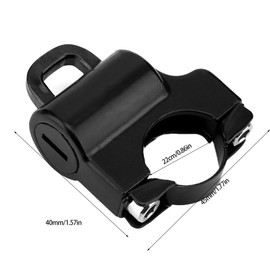 Aramox Motorcycle Helmet Lock, 22mm Universal Handlebar Motorcycle Helmet Safety Lock Padlock with 2 Buttons (Black)