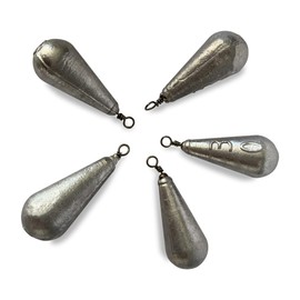 Lasama 5 x pear lead with swivel eyelet, 20-120 g, ground lead, sea lead, olive lead, fishing lead (5 x 20 g)