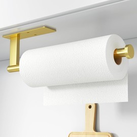 Soporte para toallas de papel debajo del gabinete, autoadhesivo o