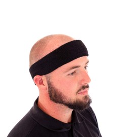 Oypla Black Sport Gym Fitness Headband Exercise & Sweatband Set for Heads & Wrists
