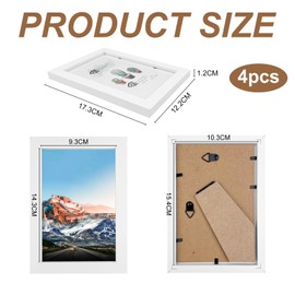 Absyrony Picture Frame, Photo Frame, Wooden Frame, Picture Frame, Poster Frame with Front Opening and Bracket for Hanging or Standing Children's Drawings, Art Projects, White