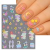 IDDFEVE Embossed Spring Nail Art Stickers - 5D Dopamine Flower