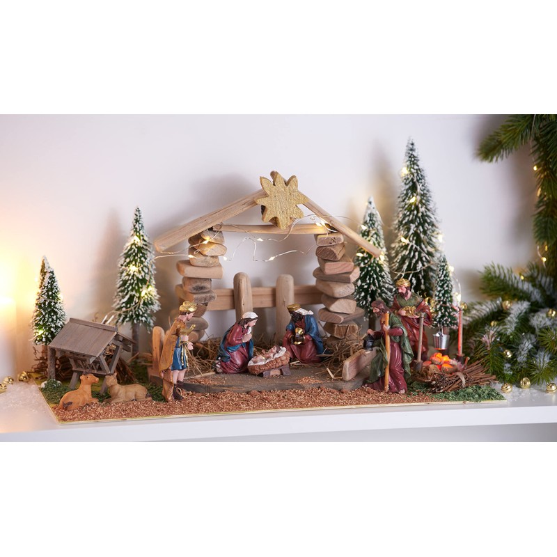 VBS Miniature Manger Approx. 7 cm wooden Christmas Nativity Scene