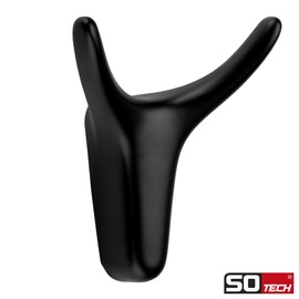 SOTECH Tora Double Hooks Matt Black 66 x 60 x 36 mm with Concealed Mounting Coat Hooks from the BlackLine Collection Pack of 10