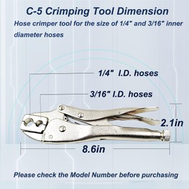 PK-26 1/4" I.D. Torch Hose Repair Kit, Air Hose Repair Kit for Torch Hose/Oxygen Acetylene/Air Hose, 1/4" Hose Repair Kit Include Fittings/Crimping Tool/Ferrules/Couplers/Braces/Splicers/Nipples etc