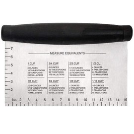 Bench Dough Scraper Cutter Stainless Steel Dough Scraper Tool with Contoured Grip Food Scrapers with Measuring Scale for Bread Pizza and Flat Top Griddles(Color:Silver)