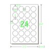Label Stickers, Glossy Film, Transparent, Strong Adhesion, A4 Form, 24