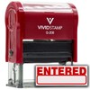 Basic Entered Self Inking Rubber Stamp (Red Ink) - Medium