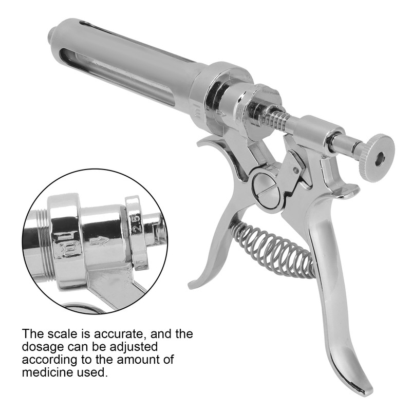 SemiAutomatic Metal AntiRust Livestock Injection Syringe for Veterinary Equipment(30ml Syringe
