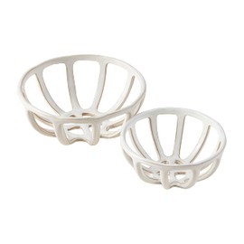 Mud Pie Ceramic Fruit Basket Set, Small 2 1/2" x 6" Dia | Large 3 1/2" x 8 1/2" Dia
