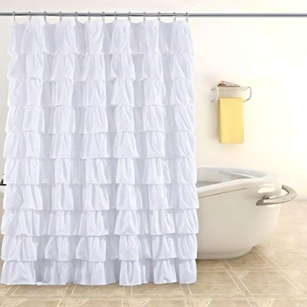 YYW Shower Curtain White Shower Curtains with Curtain Hooks Waterproof