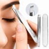 Fine-bristled precision tweezers eyebrow tweezers diagonal tip, 1 piece, silver / 미세모 정밀 족집게 눈썹 핀셋 사선팁, 1개, 실버