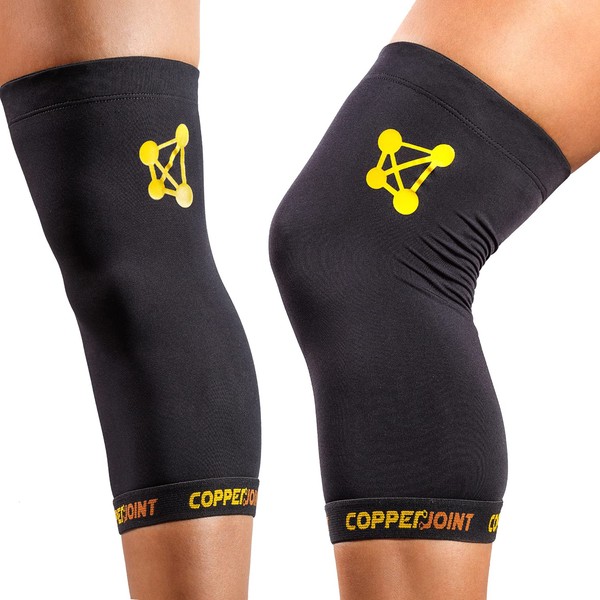 Knee Compression Sleeve by CopperJoint - Knee Support for Women & Men - Breathable Copper Infused Nylon - Non-Slip - For Pain Relief, Recovery, Swelling & Circulation – Single Sleeve Only (Small)