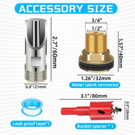 4PCS Pig Waterer Nipple, Automatic Pig Nipple Water Drinker for Barrel Kit, Stainless Steel Hog Water Drinker Feeder with Brass Water Tank Connectors Kit for Pig Goats Swine Piglets Drinking